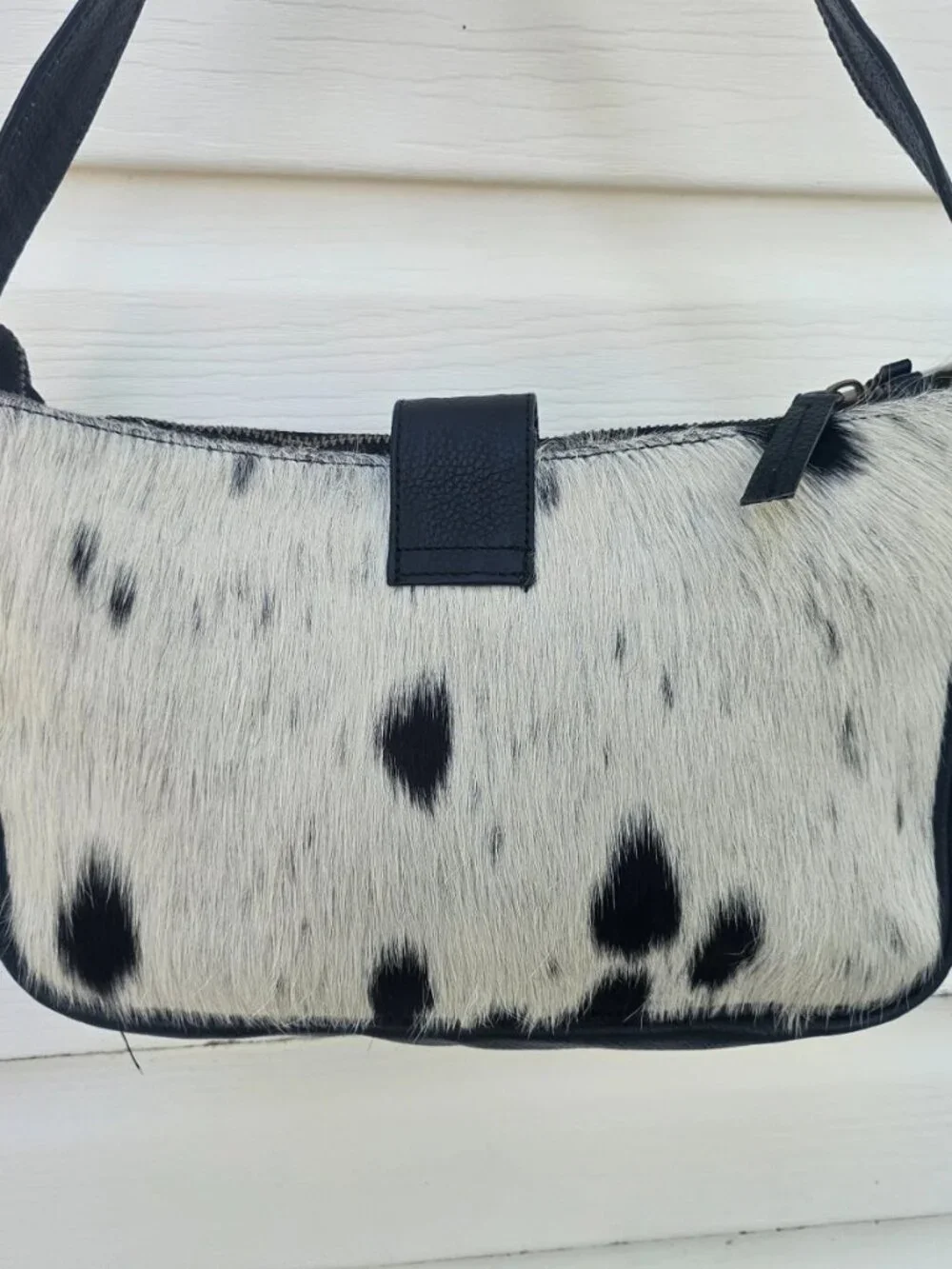 Real Fur Hair Bag Handmade Cross Body Bag Genuine Leather Shoulder Bag Purse New - Picture 3 of 12